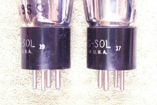 Two,  Tung Sol - USA 45,  shouldered glass,  matching pair,  UX - 245,  CX - 345 eq 3