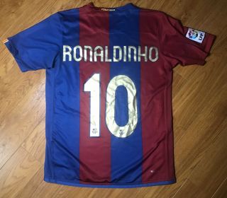 2006/07 Nike Barcelona Fc Ronaldinho Jersey Shirt Camiseta Soccer Football Yxl