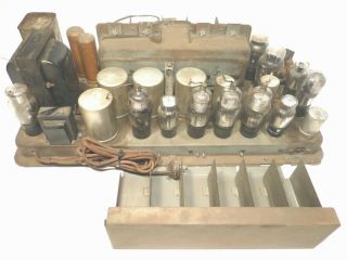 Vintage Philco 112 Radio Part: Chassis W/ All 11 Tubes & Tube Shields