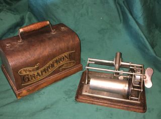 Columbia " Q " Cylinder Phonograph W/nickel Plated Base