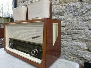 Telefunken Opus 2004 Stereo Valve 10 Tube Radio 1959 - 61 Hifi With Speakers
