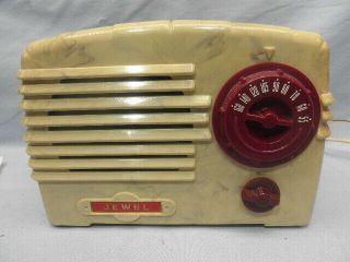 Exceptional 1940s Jewel Model 300 Swirled Catalin Colors Tube Radio Nr