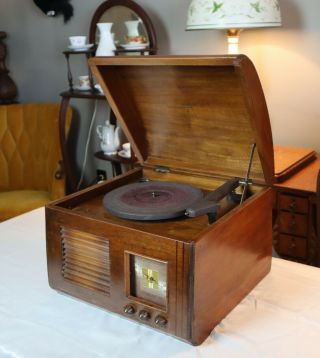 Vintage Firestone Air Chief Radio Phonograph Record Player - Model S - 7406 - 5 78rpm