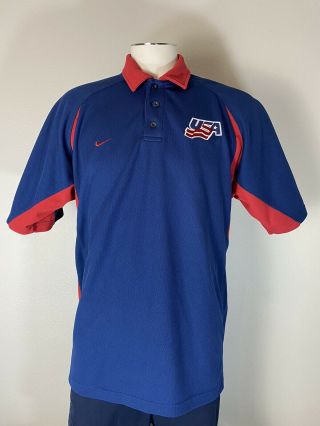 Men’s Nike Usa Hockey Polo Shirt Size Medium Vintage Nike Team
