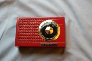 Olympic Radio Model 666,  Red,  With Case,  See Photos L@@k