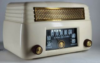 1948 General Electric Model 201 Bakelite Art Deco Am Tube Radio
