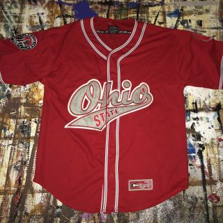 Vintage Colosseum Short Sleeve Ohio State Buckeyes Baseball Jersey Men’s Size L