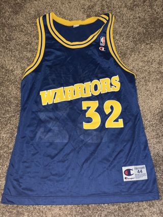Vintage 90s Golden State Warriors Joe Smith 32 Nba Sz 44 Champion Jersey Curry