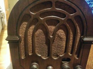 Vintage 1933 RCA Victor Model 110 Cathedral Radio Restored Looks Great 3