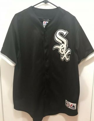 Vintage 90s Chicago White Sox “1” Majestic Mlb Baseball Black Jersey Shirt Xl