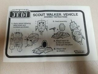Vintage Kenner Star Wars Rotj At - St Scout Walker Instructions