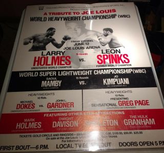 1981 Larry Holmes Vs Leon Spinks Boxing Poster