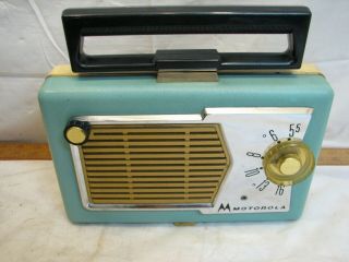 Vintage Art Deco Motorola Portable Tube Am Radio Model 56m2a Roto Tenna Ac/dc