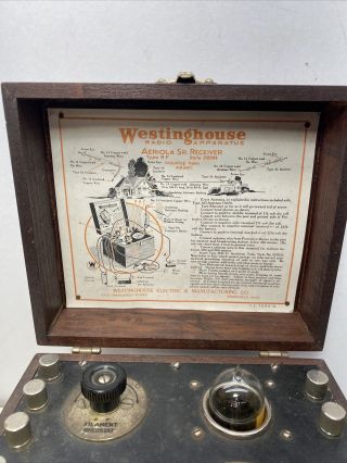 1921 Westinghouse Aeriola Sr.  Receiver Single Tube Radio,  Box - Type RF,  319564 3