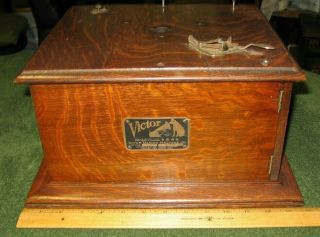 Victor Victrola Vv - Iv Phonograph Case W Id Tag,  Parts & Sticker Stock Y