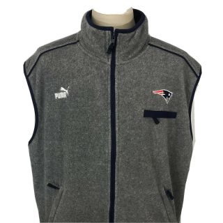 Puma Vintage England Patriots Full Zip Fleece Vest Men 
