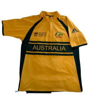 Adidas Australia Cricket Icc Cricket World Cup 2007 Jersey Men’s M 1/4 Zip Shirt