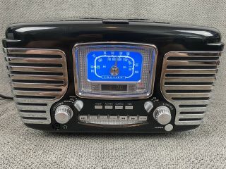 Crosley Retro Am/fm Digital Alarm Clock Radio Cd Player Cr - 612 Black