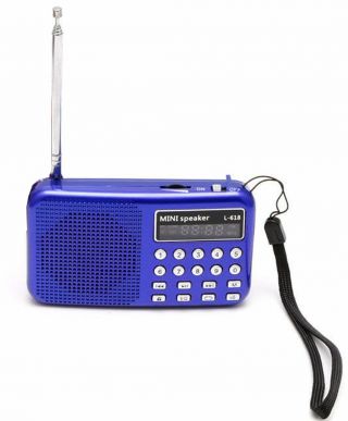 Little Blue Radio Preloaded With 10,  000,  Old Time Radio Otr Shows Time Traveler
