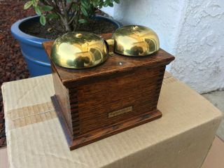 Vintage Western Electric Co.  Telephone Bell Ringer In Oak Wood Box
