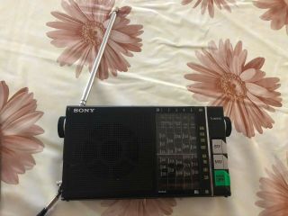 Vintage Sony ICR - 4800 9 - band Radio With Case Made In Japan 2