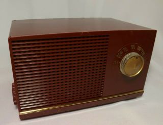 Vintage Rca Victor Tube Radio Model 3 - X - 535 - Deep Red Color - It Does Work