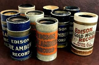 8 Thomas Edison Cylinder Phonograph Records