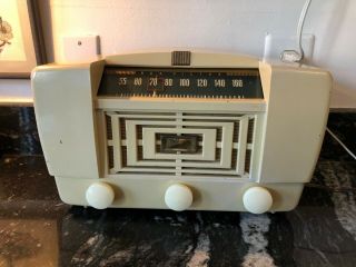 Vintage 1947 Rca Victor 66x11/66x12 Tube Radio Ivory Restored &