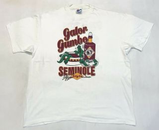 Vintage Hanes Ncaa Florida State Seminoles Sugar Bowl T - Shirt White Xl Tee Usa