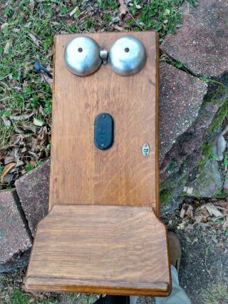 Antique Western Electric Wooden Wall Phone Cabinet For Parts/ Repair