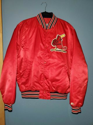 Vintage Made In Usa Starter Mlb Satin Jacket St.  Louis Cardinals,  Xlarge Xl
