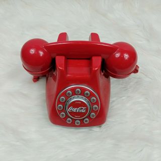 2001 Coca - Cola Red Plastic Push Button Old Fashioned Telephone