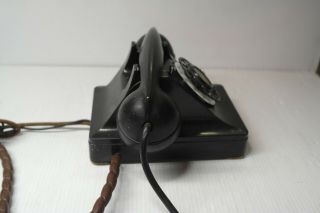 Vintage Black Bell System Rotary Dial Telephone Western Electric F - 1 Desk 3