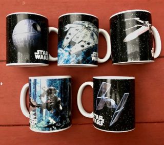 5 Star Wars Galerie Mugs Storm Trooper,  Death Star,  Millennium Falcon,  Tie Fight