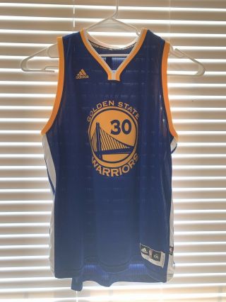 Adidas Stephen Curry Golden State Warriors Mens Sz Xxl Blue Swingman Nba Jersey