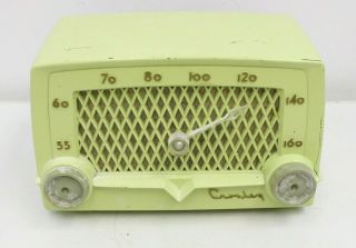 Vintage Antique Crosley Model E - 10 Bakelite Tube Radio Clear Knobs Lime Green