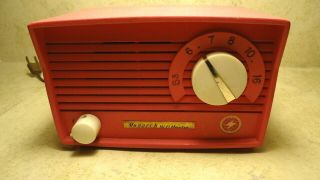 Vintage Hot Pink Tube Radio Monarch Hi Fi Master Rare Mini Midget