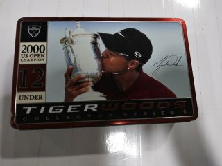 Tiger Woods Collector " Series 1 " 2000 Us Open Champion Nike Golf Tin.  Open Box.