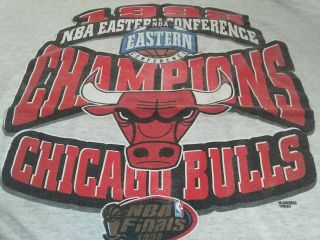 Vtg 90s 1998 Nba Chicago Bulls Eastern Conference Champions T Shirt Gray X - Large