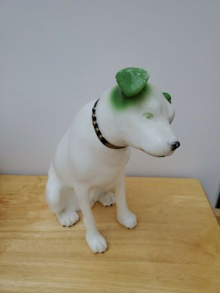 Rca Victor Nipper Dog - 10 - 1/2 " (plastic) " Vintage " For Restoration Green Ears