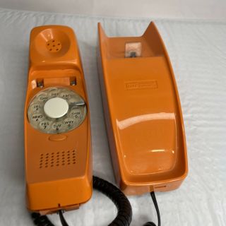 Vintage 1978 Automatic Electric Art Deco Trendline Orange Rotary Dial Phone