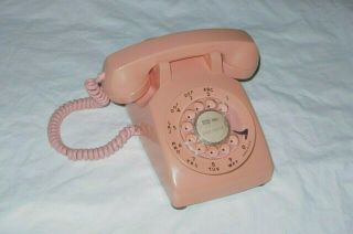 Vintage Pink Western Electric 500 Rotary Telephone Bell System 7 - 65 Phone