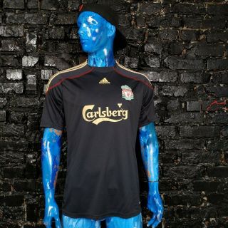 Liverpool Jersey Away Football Shirt 2009 - 2010 Black Adidas E85670 Mens Size L