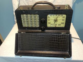 Vintage 1946 Ge General Electric Model 254 Am Portable Radio With Beamascope