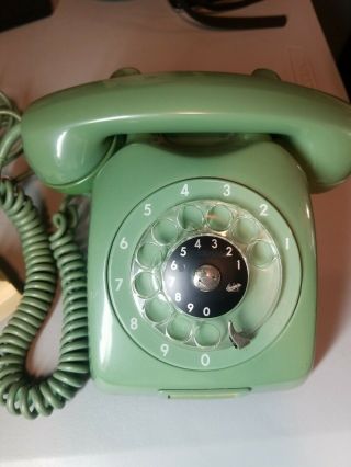 Vintage Ericsson Swedish Desk Telephone With Rotary Dial In Green