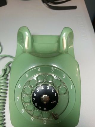 Vintage Ericsson Swedish Desk Telephone with Rotary Dial in Green 2