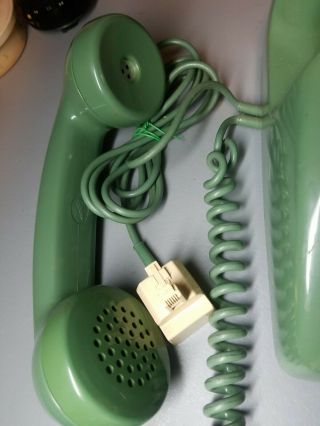 Vintage Ericsson Swedish Desk Telephone with Rotary Dial in Green 3