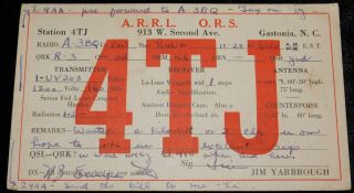 1925 Radio Qsl Card - 4tj - Gastonia,  North Carolina,  U.  S.  A.  - Ham Radio