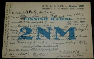 1924 Radio Qsl Card - 2nm - Helsinki,  Finland - Ham Radio
