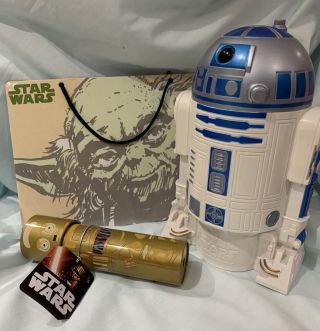 Star Wars R2 - D2 Cookie Jar 2005 Kelloggs,  Kaleidoscope & Yoda Dry Erase Board